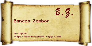 Bancza Zombor névjegykártya